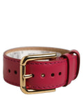 Dolce & Gabbana Armband aus rotem Kalbsleder mit goldener Schnalle