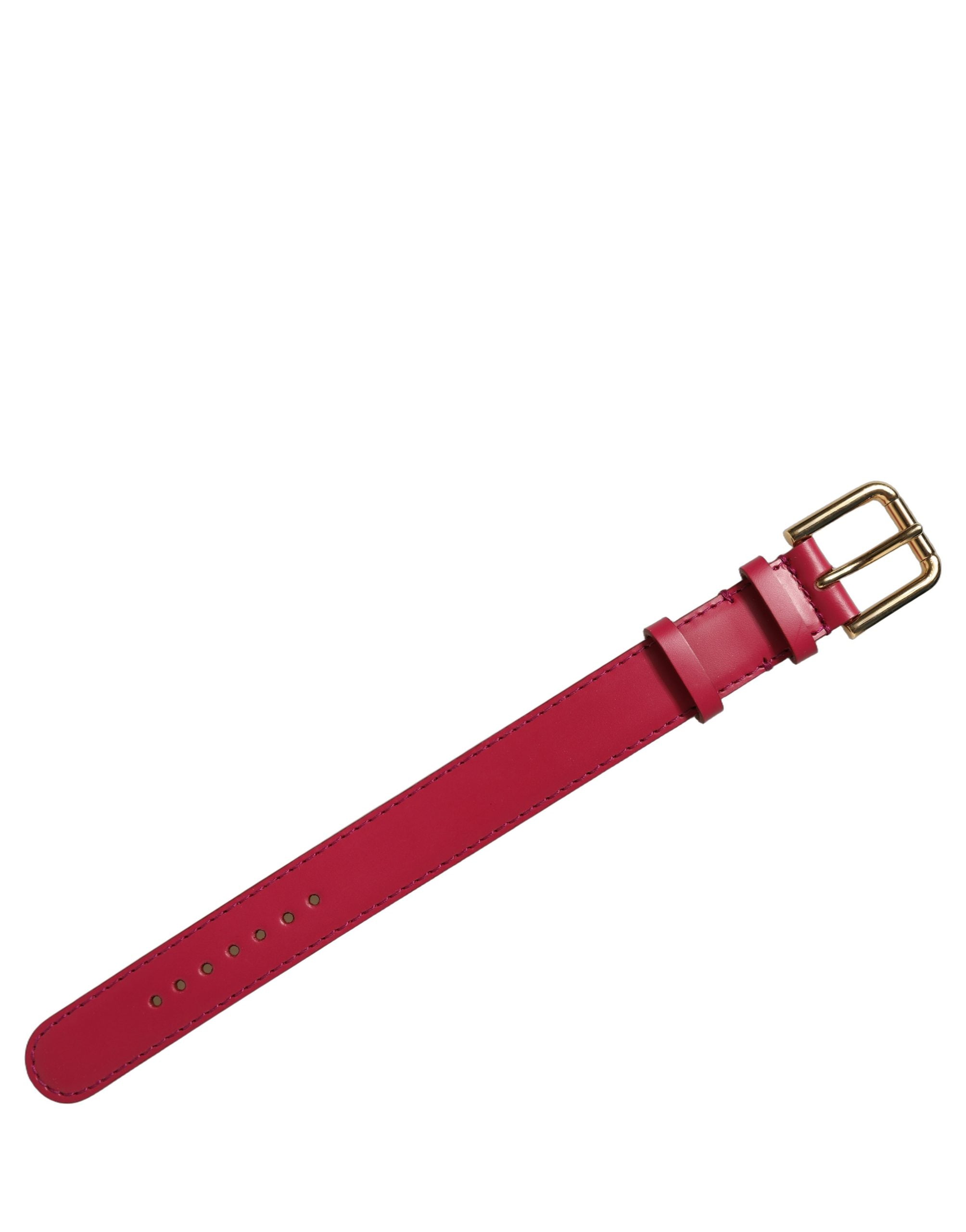 Dolce & Gabbana Armband aus rotem Kalbsleder mit goldener Schnalle