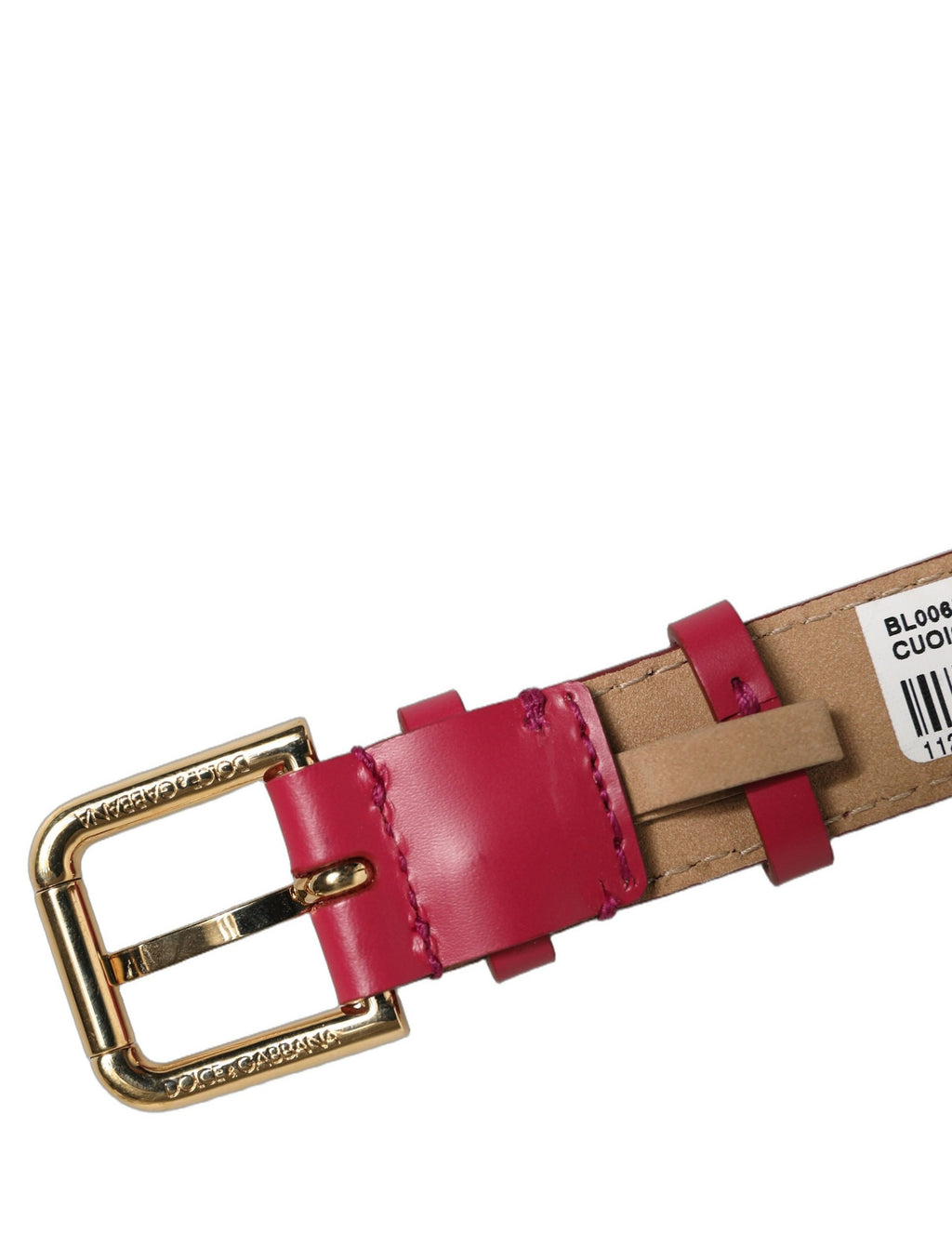 Dolce & Gabbana Armband aus rotem Kalbsleder mit goldener Schnalle