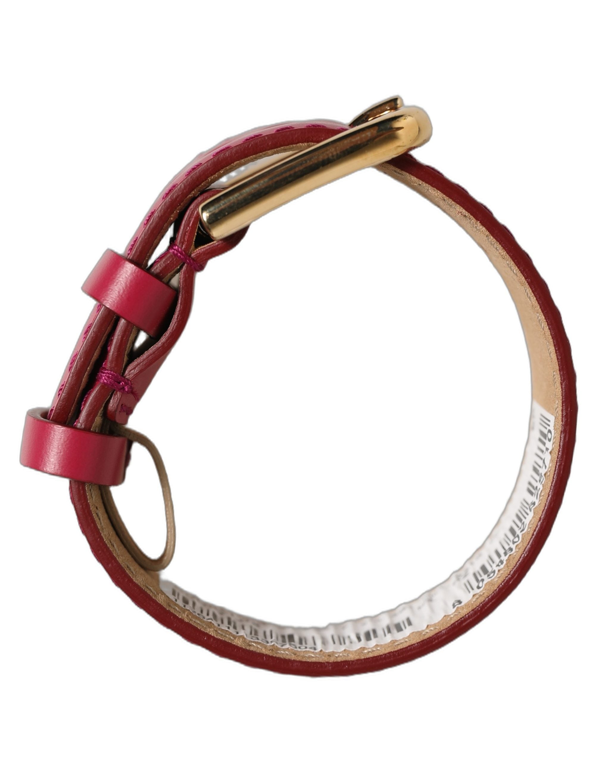 Dolce & Gabbana Armband aus rotem Kalbsleder mit goldener Schnalle