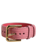 Dolce & Gabbana Armband aus pinkfarbenem Leder mit goldener Schnalle