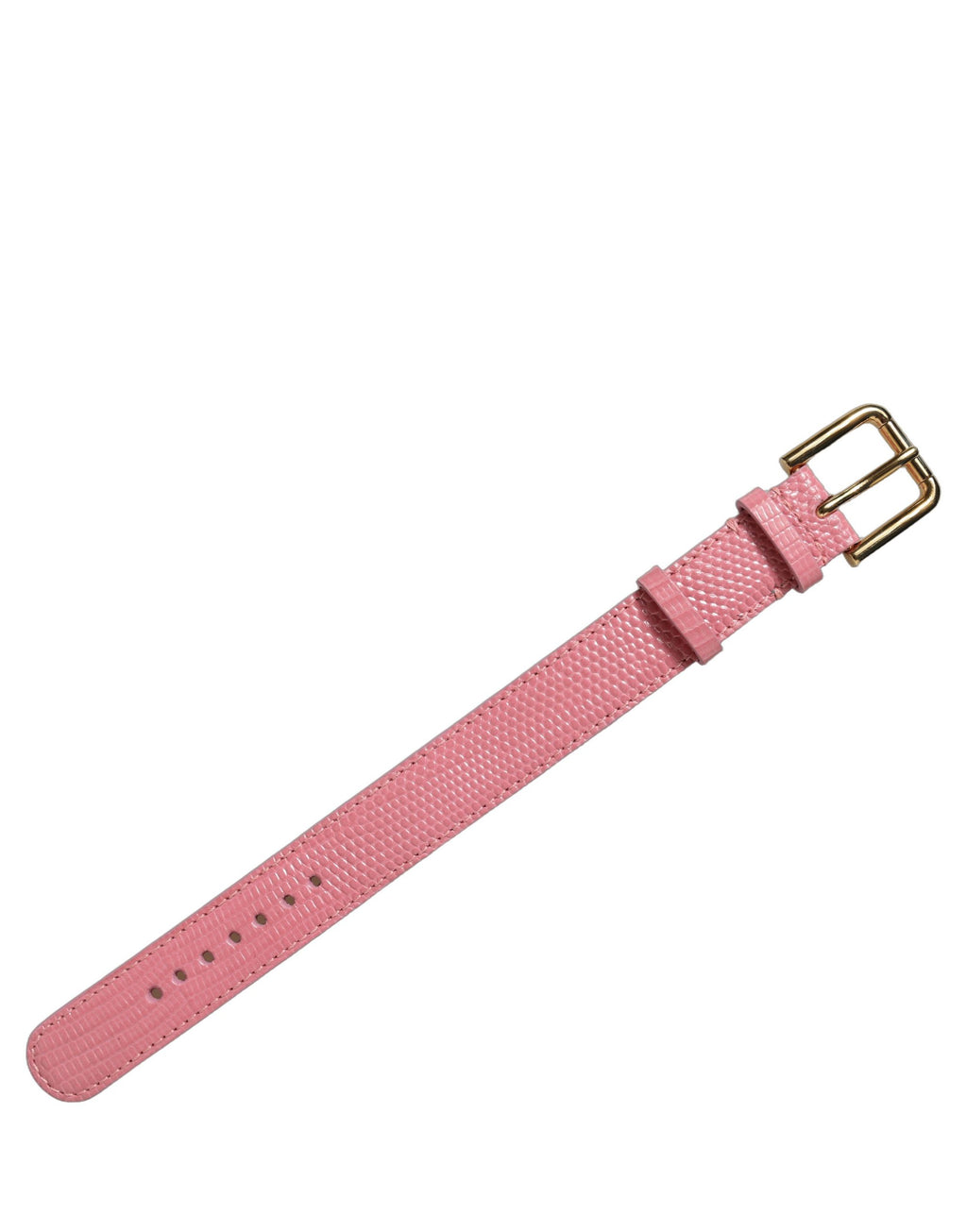 Dolce & Gabbana Armband aus pinkfarbenem Leder mit goldener Schnalle