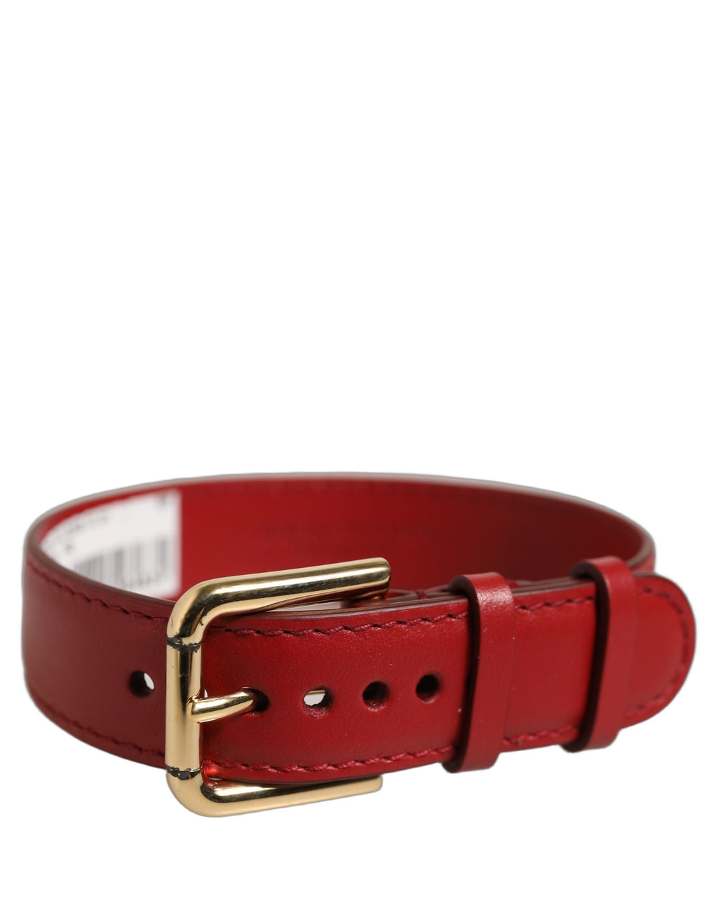 Dolce & Gabbana Armband aus rotem Kalbsleder mit goldener Schnalle