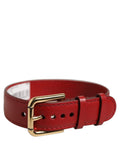 Dolce & Gabbana Armband aus rotem Kalbsleder mit goldener Schnalle