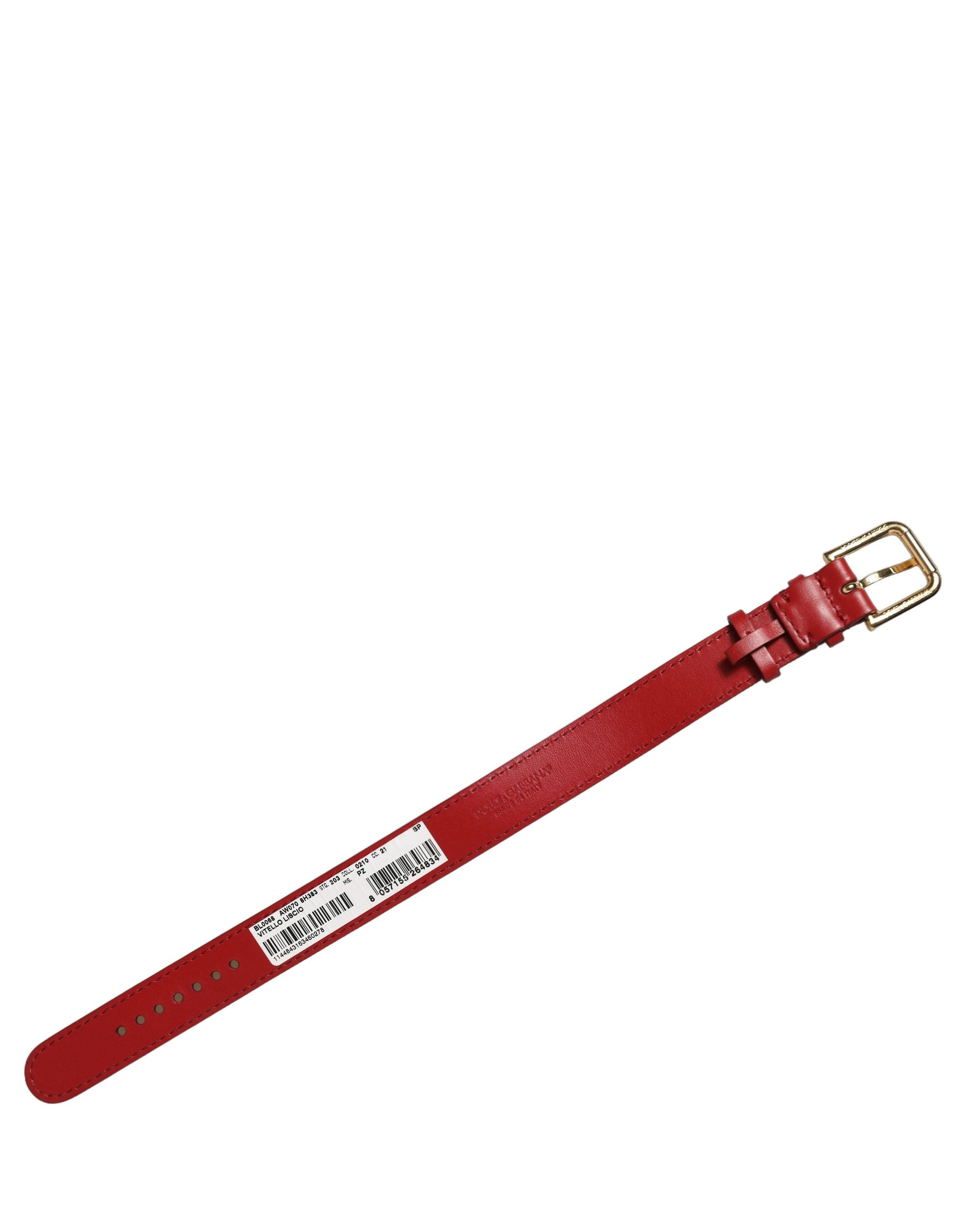 Dolce & Gabbana Armband aus rotem Kalbsleder mit goldener Schnalle