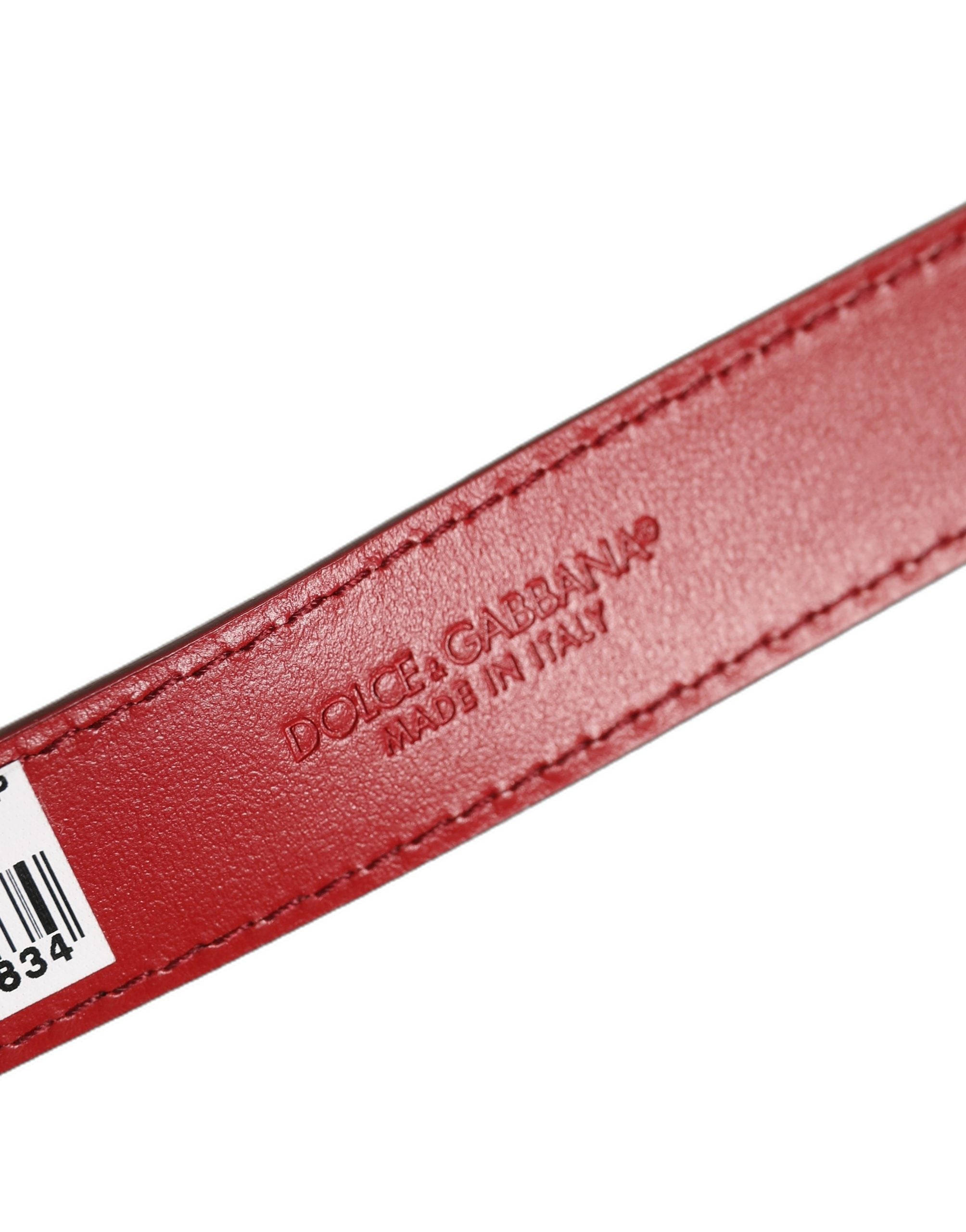 Dolce & Gabbana Armband aus rotem Kalbsleder mit goldener Schnalle