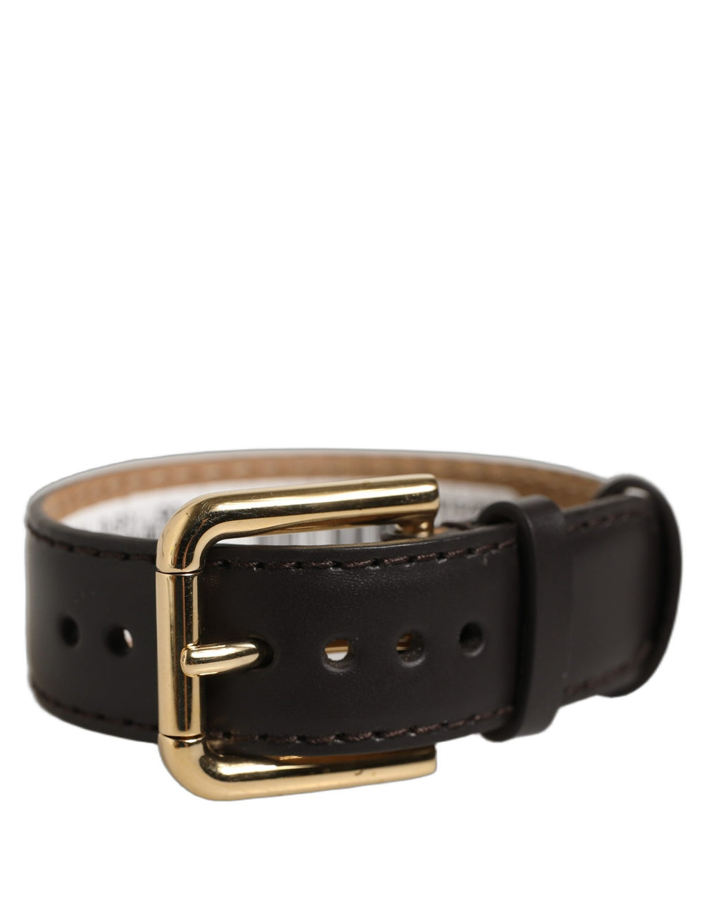 Dolce & Gabbana Armband aus schwarzem Kalbsleder mit goldener Schnalle