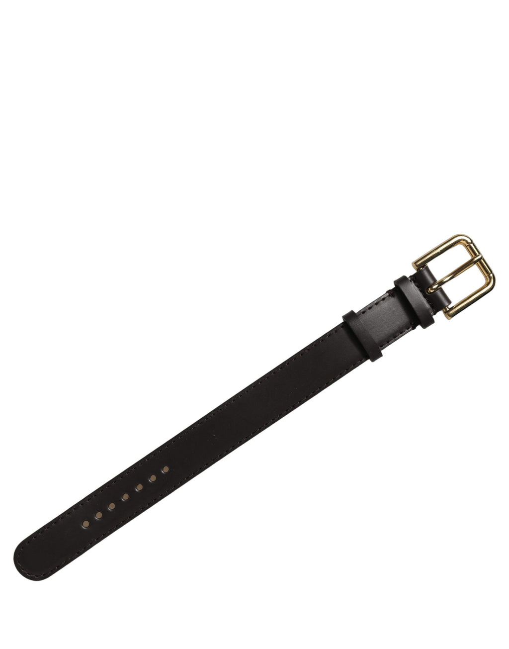Dolce & Gabbana Armband aus schwarzem Kalbsleder mit goldener Schnalle