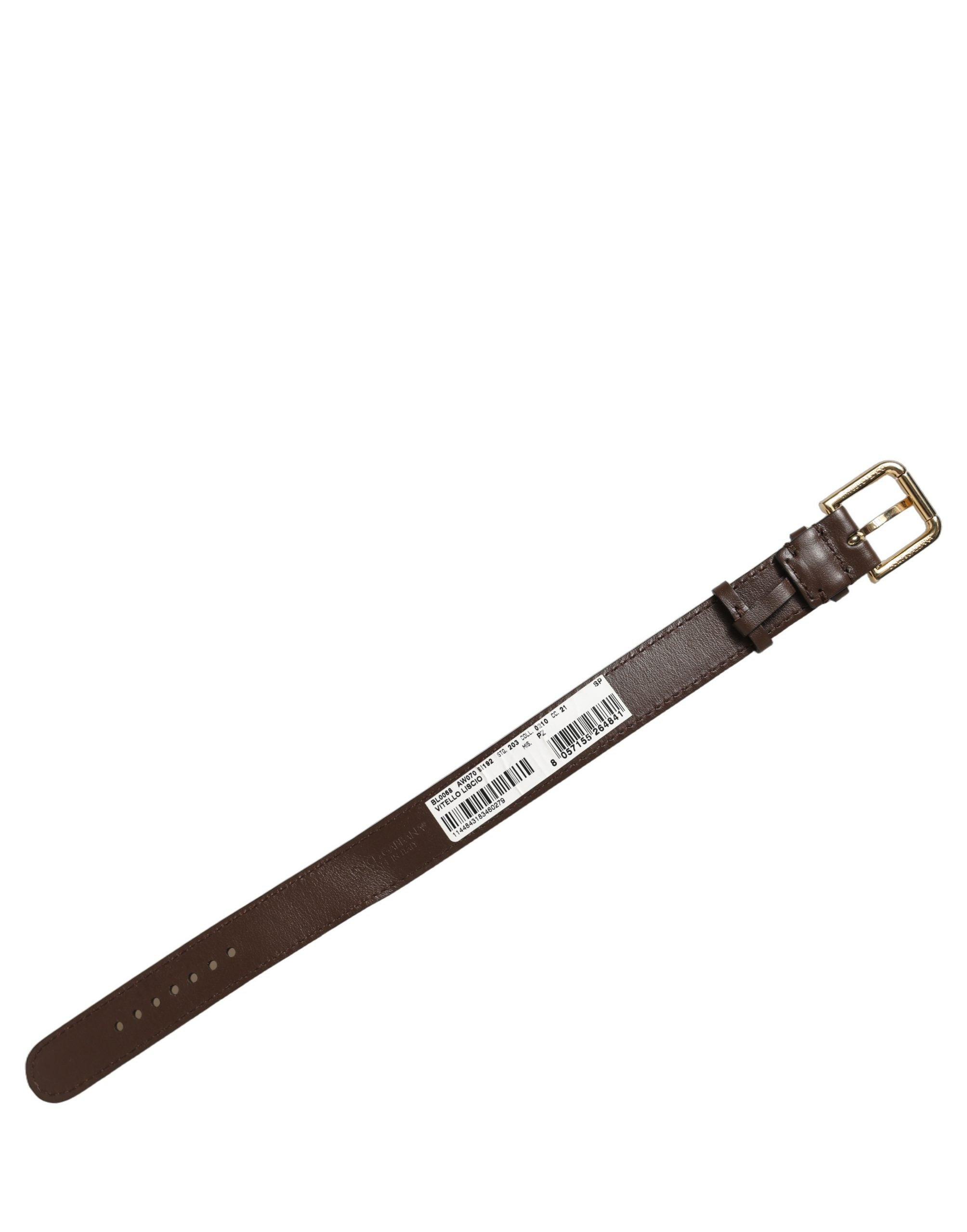 Dolce & Gabbana Armband aus braunem Kalbsleder mit goldener Schnalle