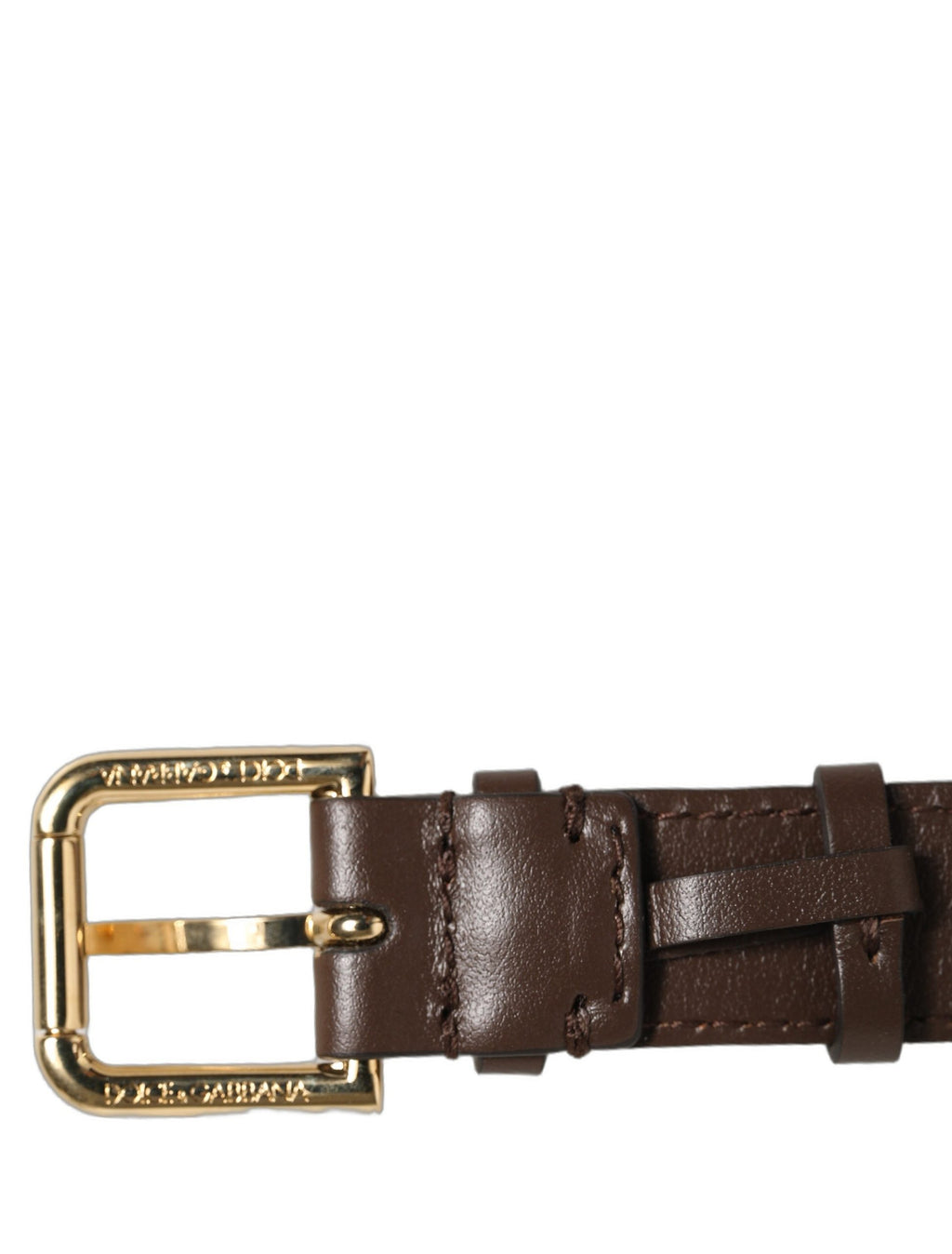 Dolce & Gabbana Armband aus braunem Kalbsleder mit goldener Schnalle