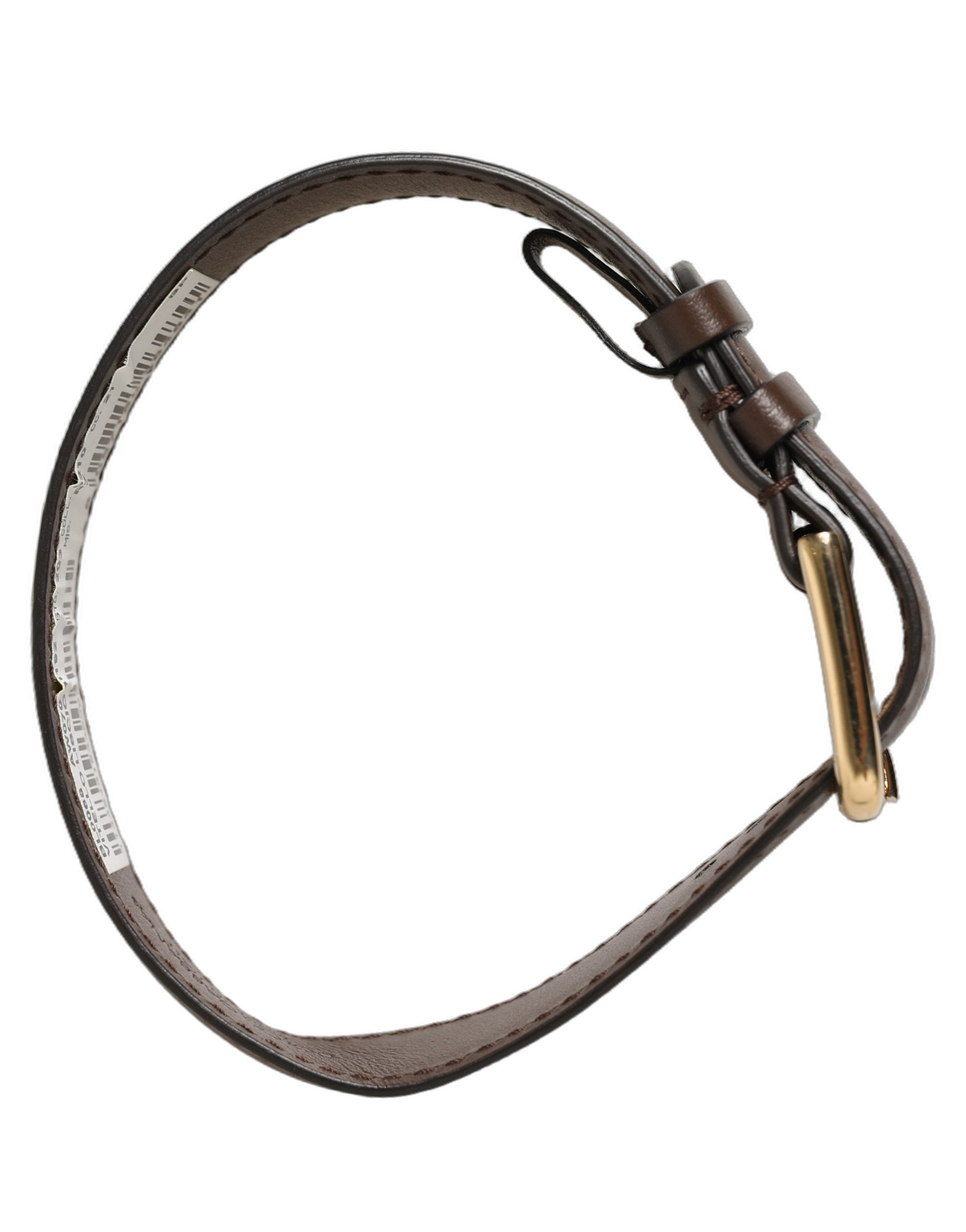 Dolce & Gabbana Armband aus braunem Kalbsleder mit goldener Schnalle