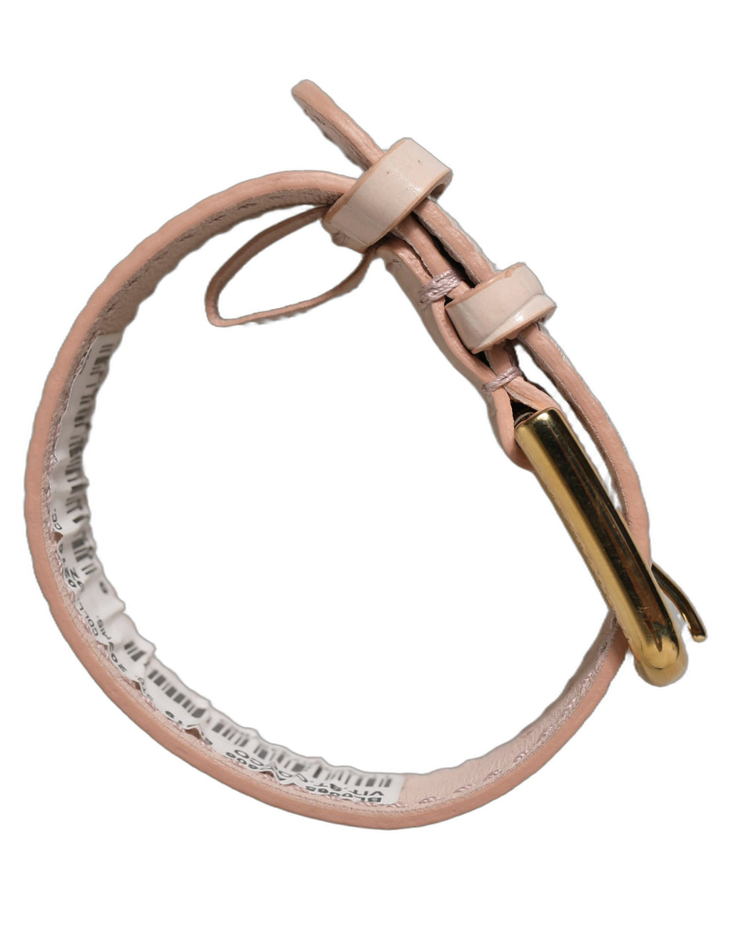 Dolce & Gabbana Armband aus rosafarbenem Leder mit Prägung und goldener Schnalle