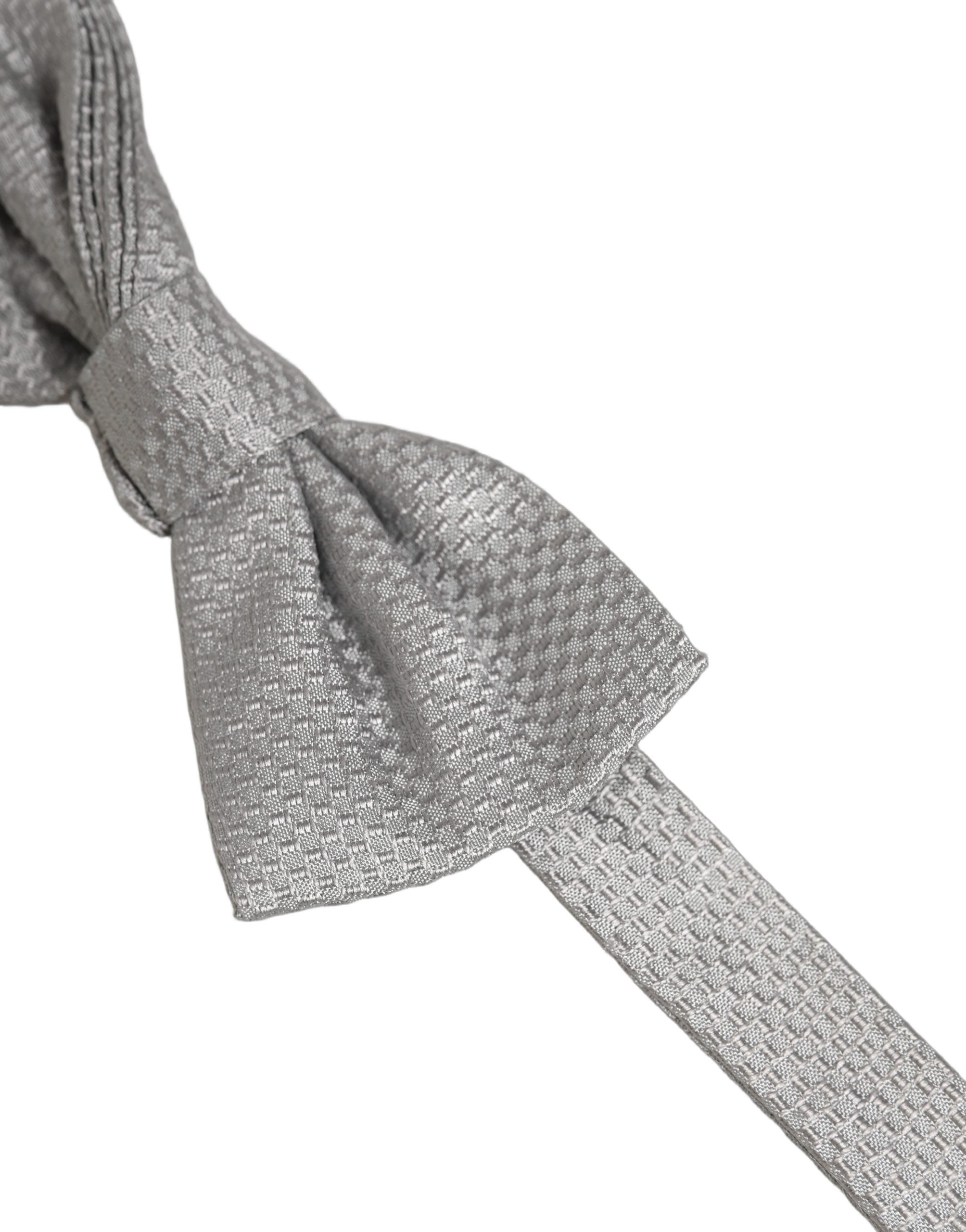 Dolce & Gabbana Herren Fliege aus 100% Seide, verstellbar, in Grau