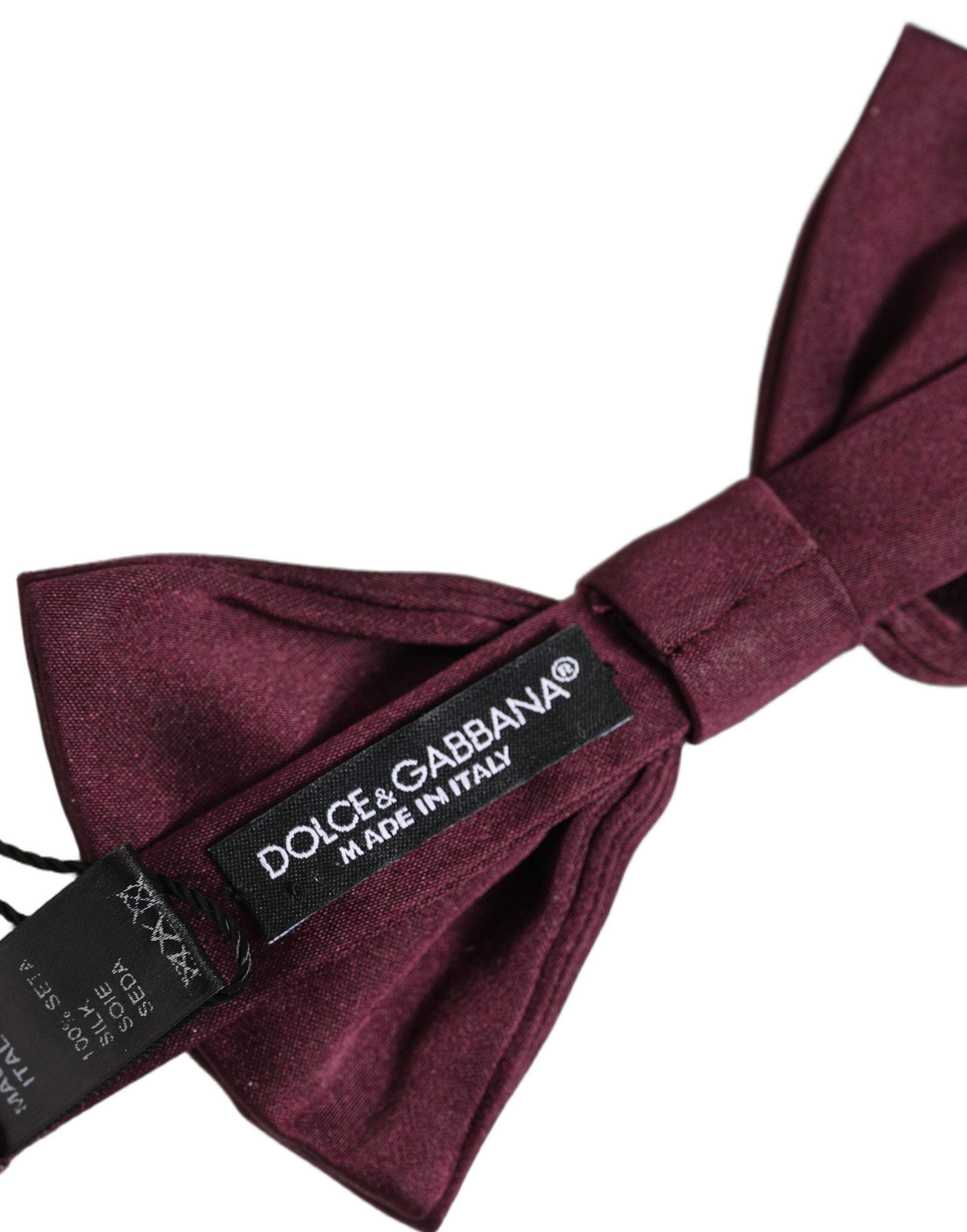 Dolce & Gabbana Herren Fliege aus 100% Seide in Bordeauxrot, verstellbar
