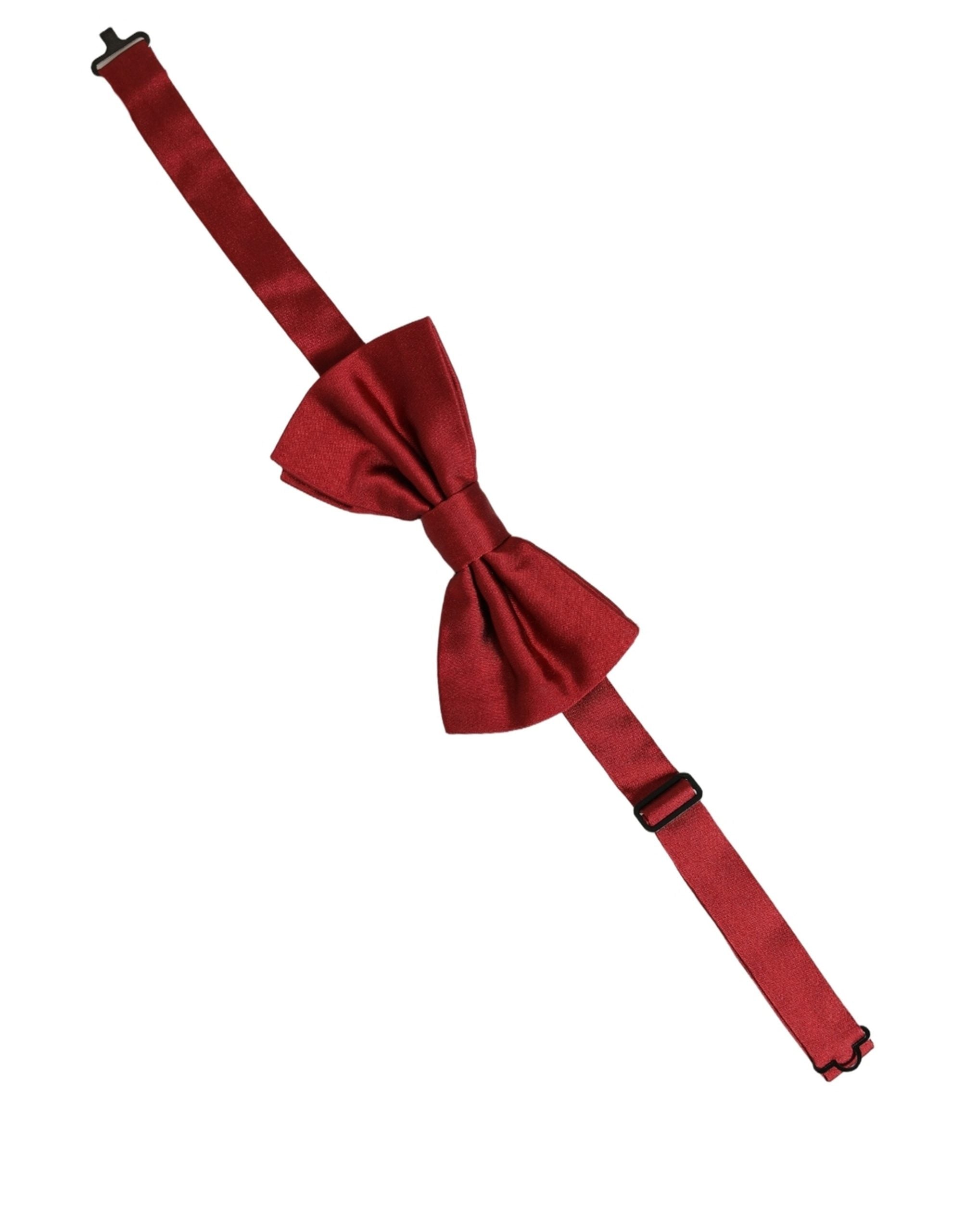 Dolce & Gabbana Herren-Papillon aus 100 % Seide in Rot, verstellbar