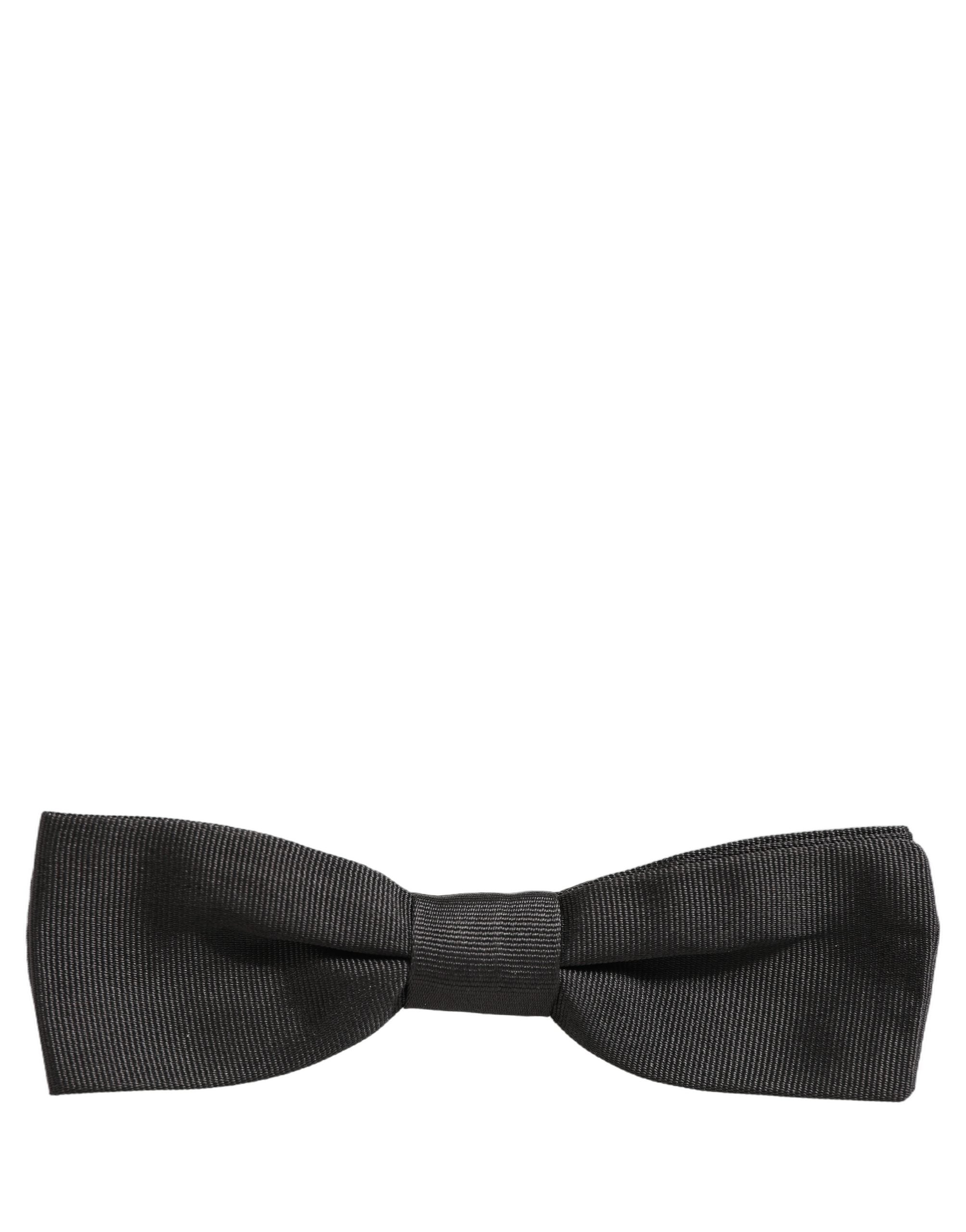 Dolce & Gabbana Herren Schwarze 100% Baumwolle Verstellbare Hals Papillon Fliege