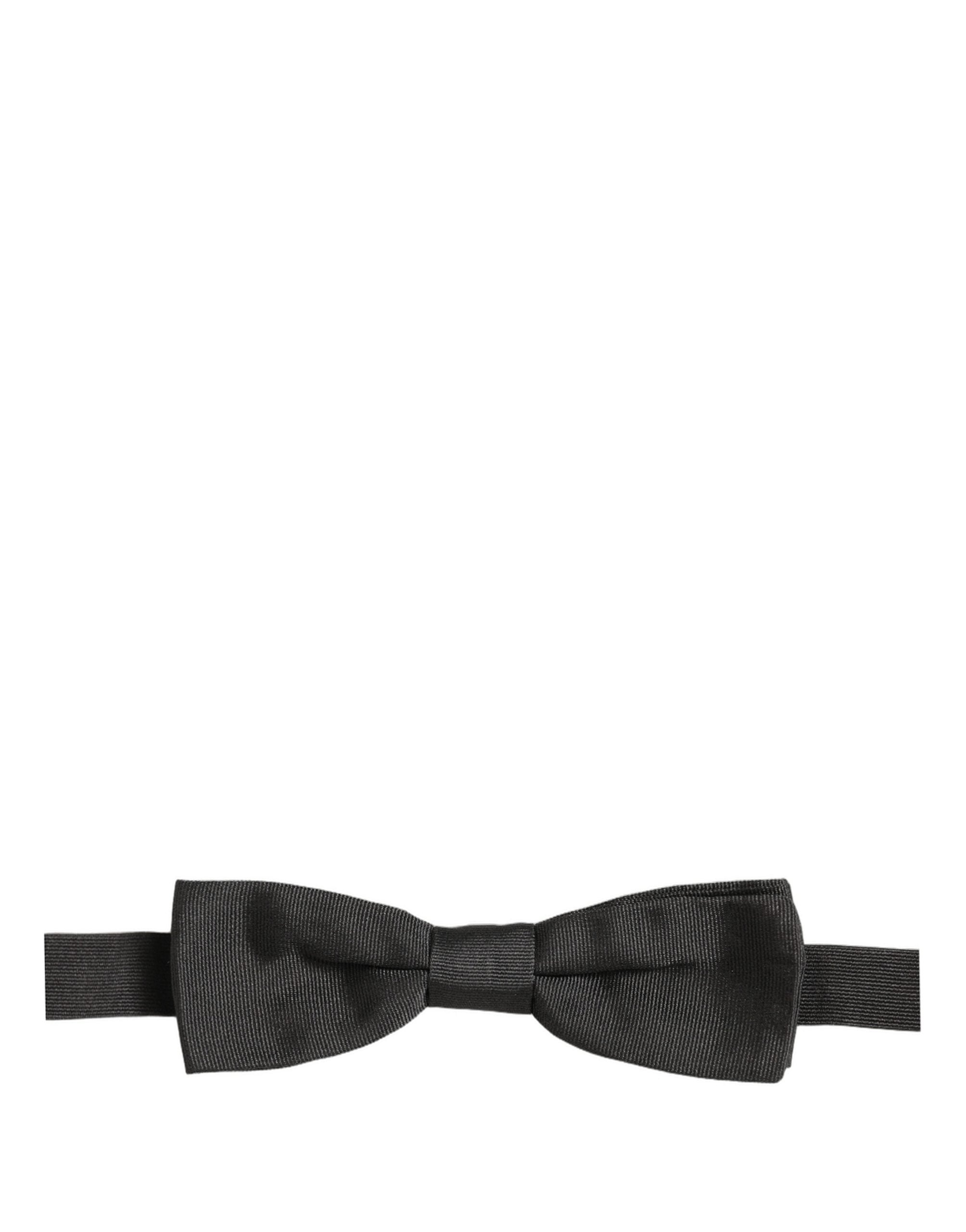 Dolce & Gabbana Herren Schwarze 100% Baumwolle Verstellbare Hals Papillon Fliege