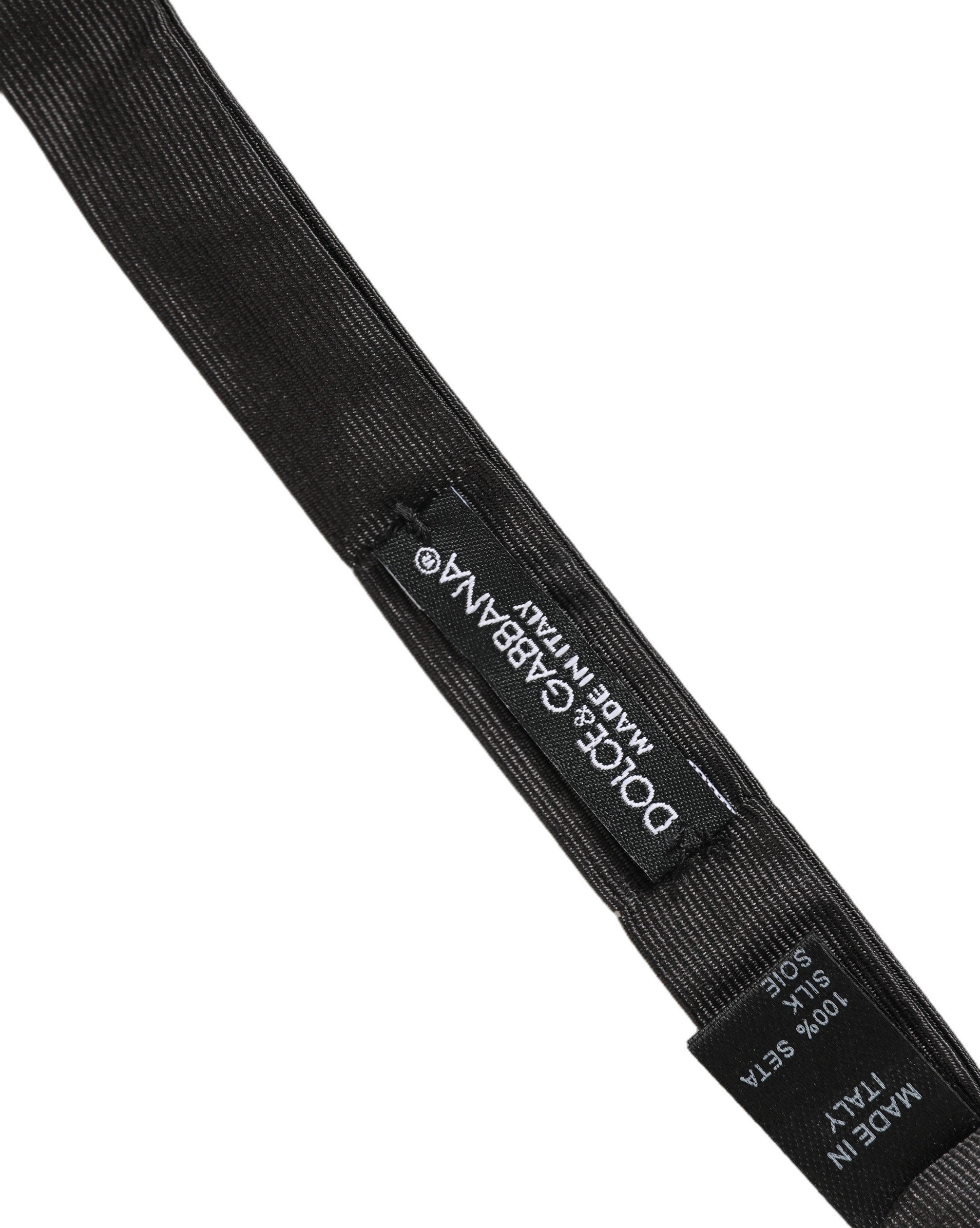 Dolce & Gabbana Herren Schwarze 100% Baumwolle Verstellbare Hals Papillon Fliege