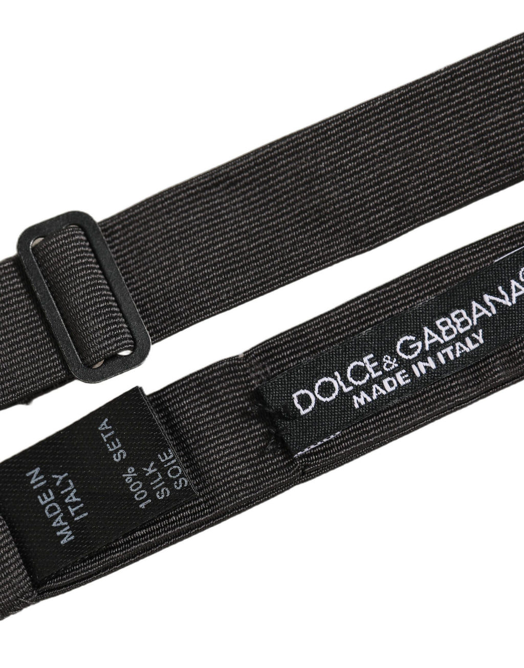 Dolce & Gabbana Herren Schwarze 100% Baumwolle Verstellbare Hals Papillon Fliege