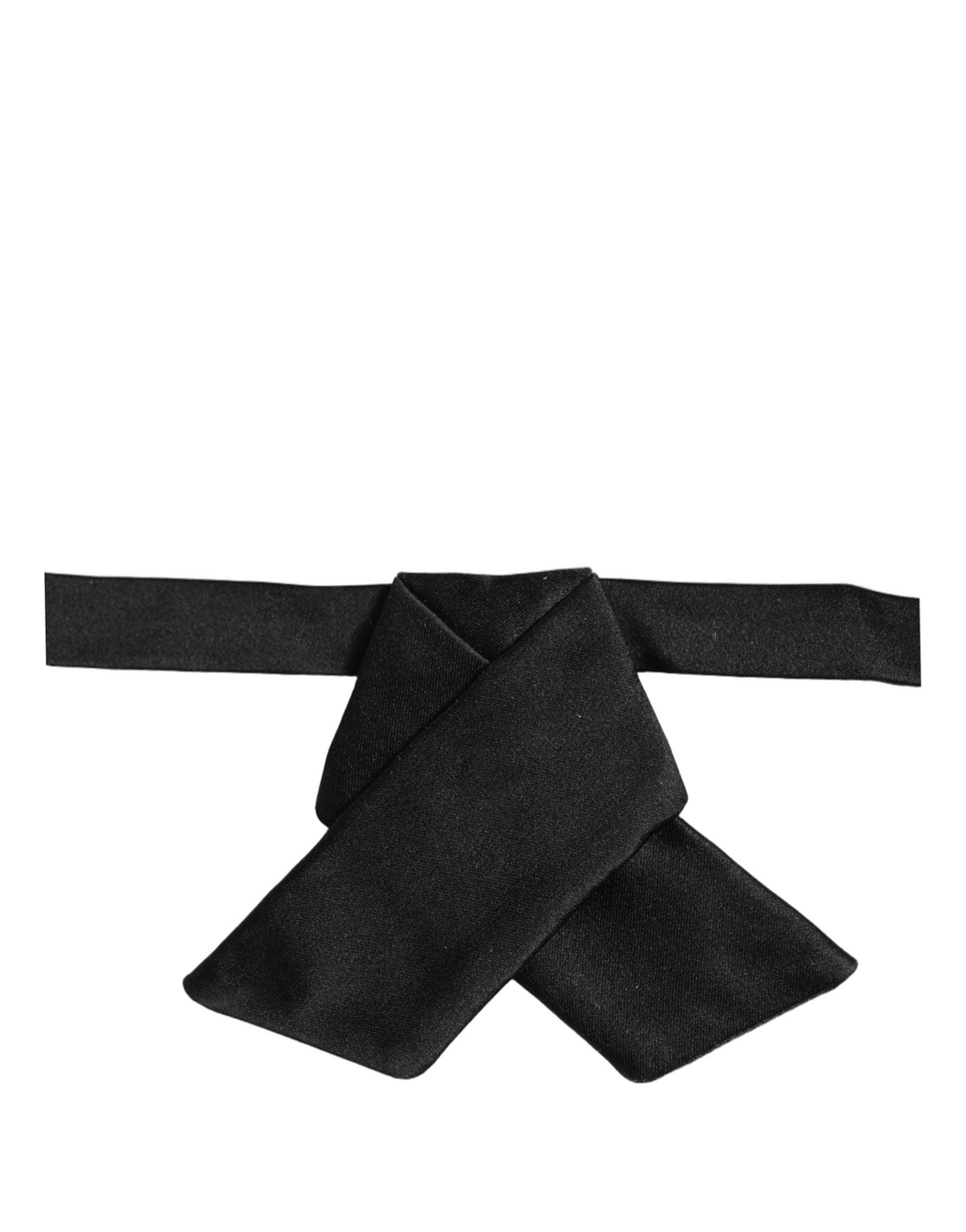 Dolce & Gabbana Herren Schwarze 100% Seide Verstellbare Hals Papillon Fliege