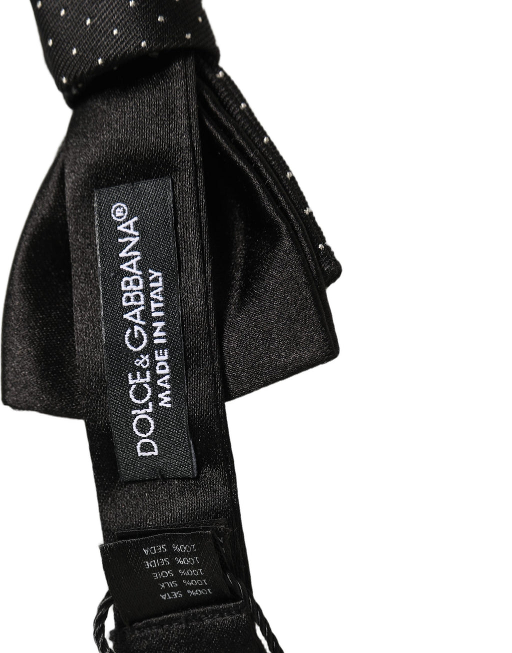 Dolce & Gabbana Herren Schwarze DG Pünktchen Fliege Verstellbar