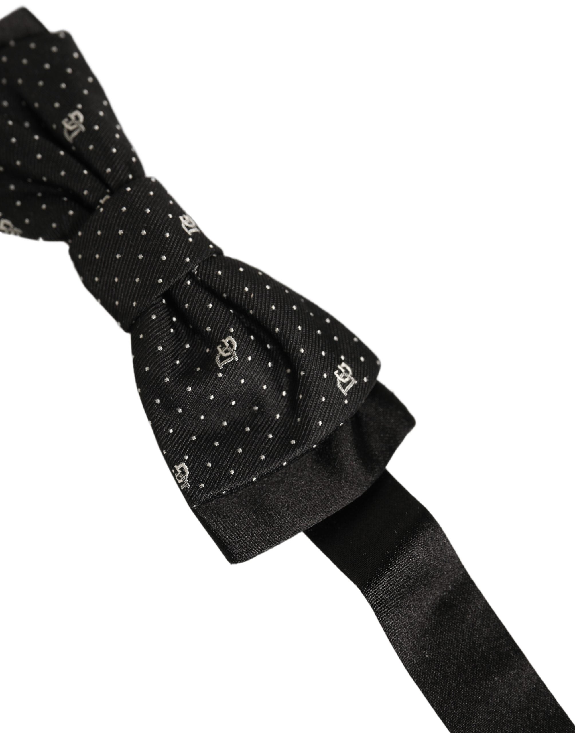 Dolce & Gabbana Herren Schwarze DG Pünktchen Fliege Verstellbar