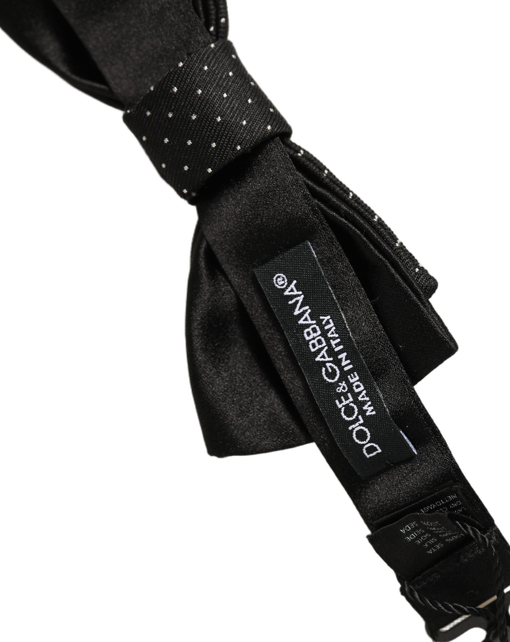 Dolce & Gabbana Herren Schwarze DG Pünktchen Fliege Verstellbar