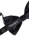 Dolce & Gabbana Herren Schwarze 100% Seide Verstellbare Krawatte Fliege