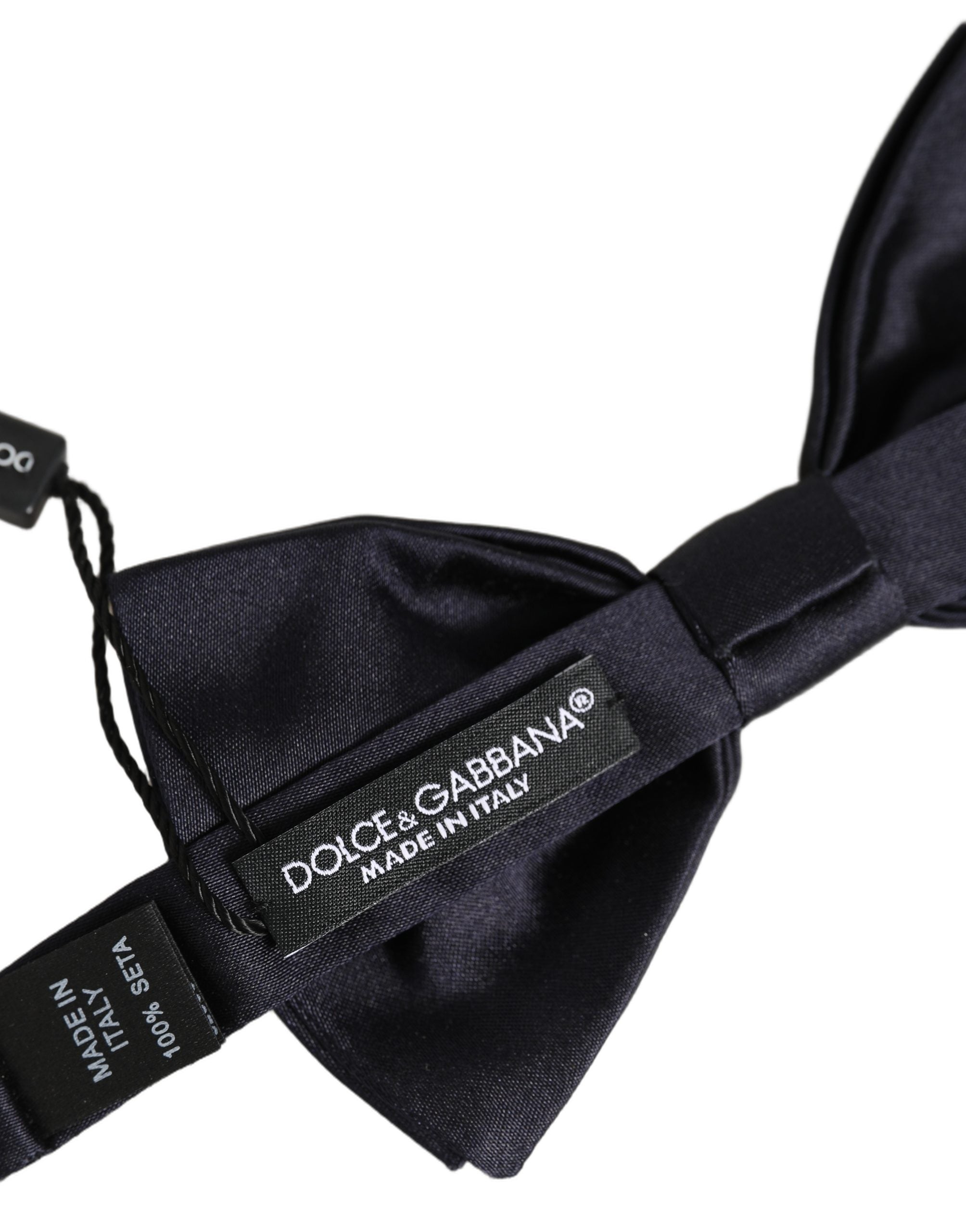 Dolce & Gabbana Herren Schwarze 100% Seide Verstellbare Krawatte Fliege