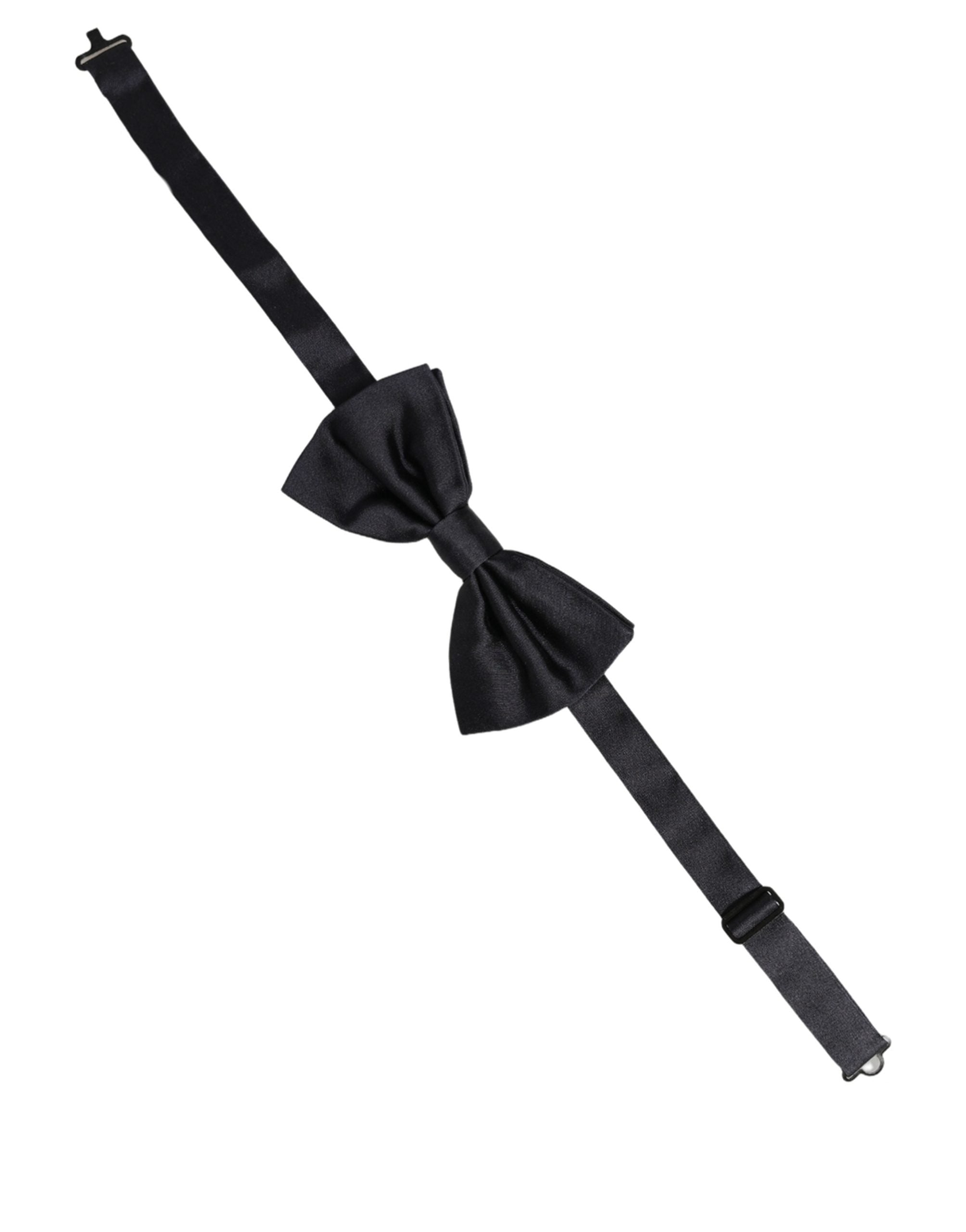 Dolce & Gabbana Herren Schwarze 100% Seide Verstellbare Krawatte Fliege
