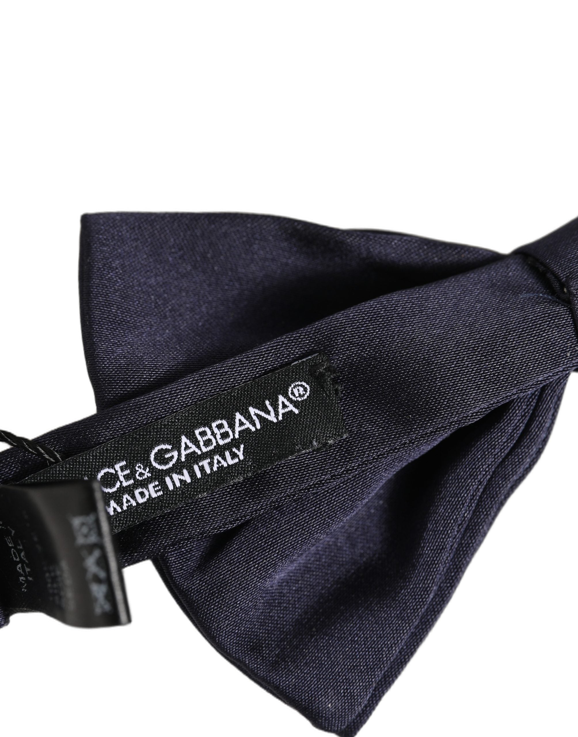 Dolce & Gabbana Herren Fliege aus dunkelblauer Seide, verstellbar