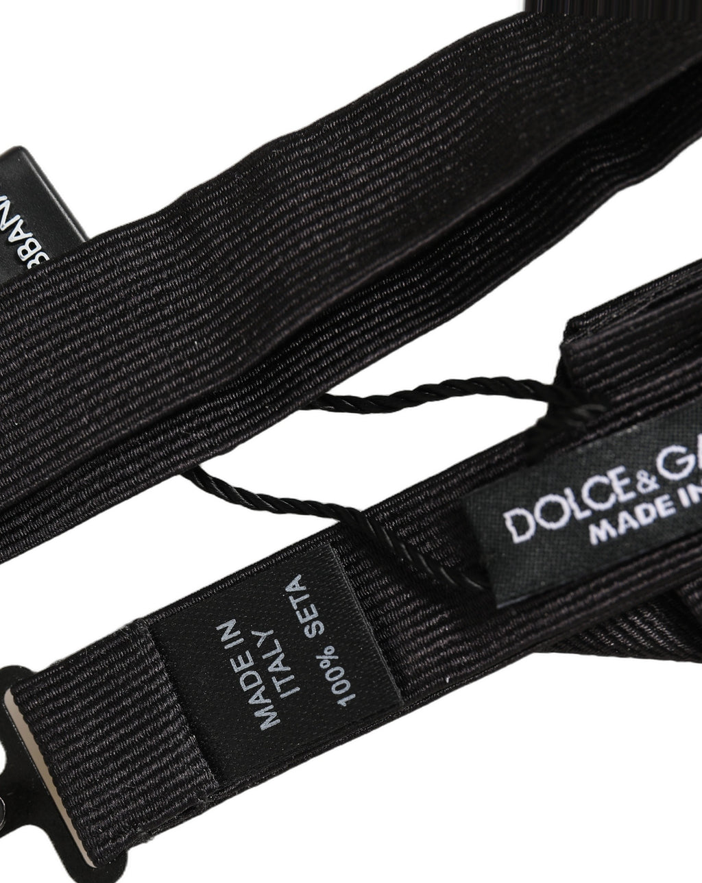 Dolce & Gabbana Herren Schwarze 100% Seide Verstellbare Krawatte Fliege