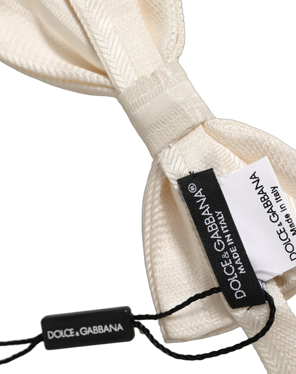 Dolce & Gabbana Herren Fliege aus 100% Seide, Weiß, Verstellbar