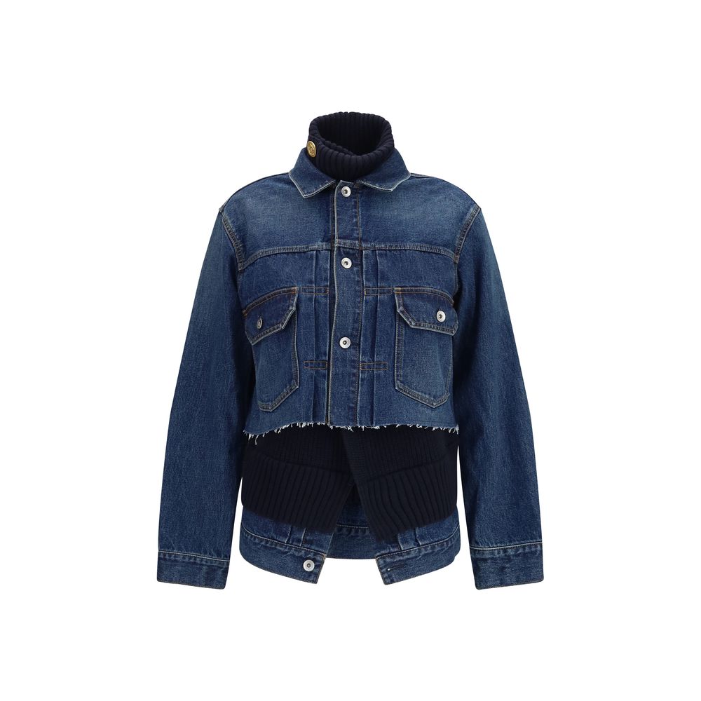 Sacai Blaue Jeansjacke aus Baumwolle