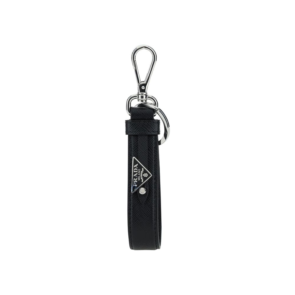 Prada Schwarzer Schlüsselanhänger aus Metall