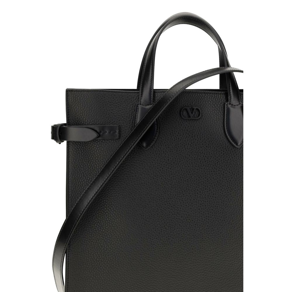 Valentino Garavani Schwarze Bos Taurus Kalbsleder Schultertasche
