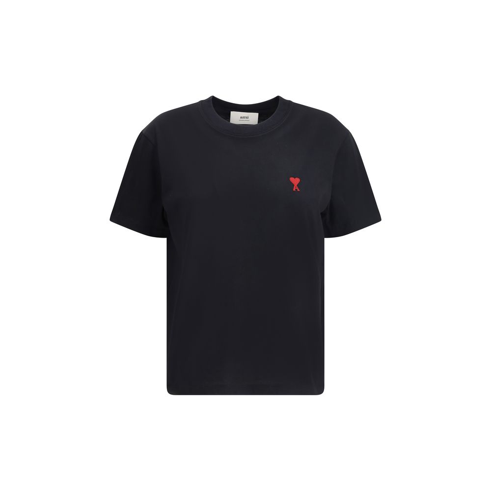 Ami Paris Schwarzes Baumwoll-T-Shirt