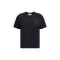 Ami Paris Schwarzes Baumwoll-T-Shirt