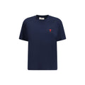 Ami Paris Blaues Baumwoll-T-Shirt
