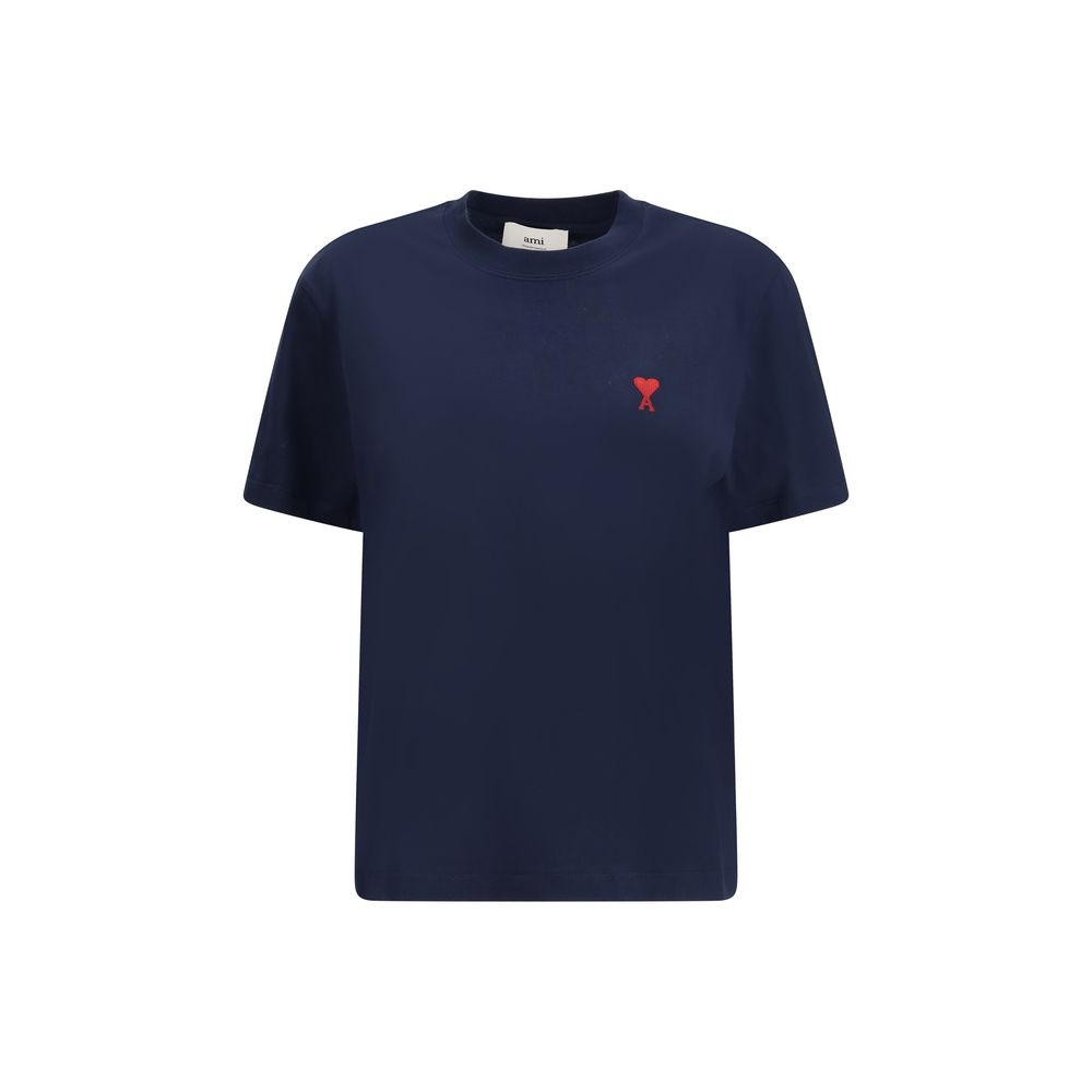 Ami Paris Blaues Baumwoll-T-Shirt
