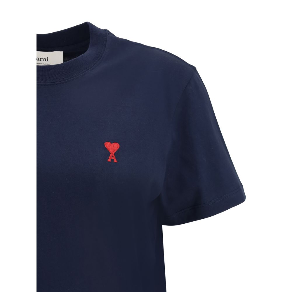 Ami Paris Blaues Baumwoll-T-Shirt