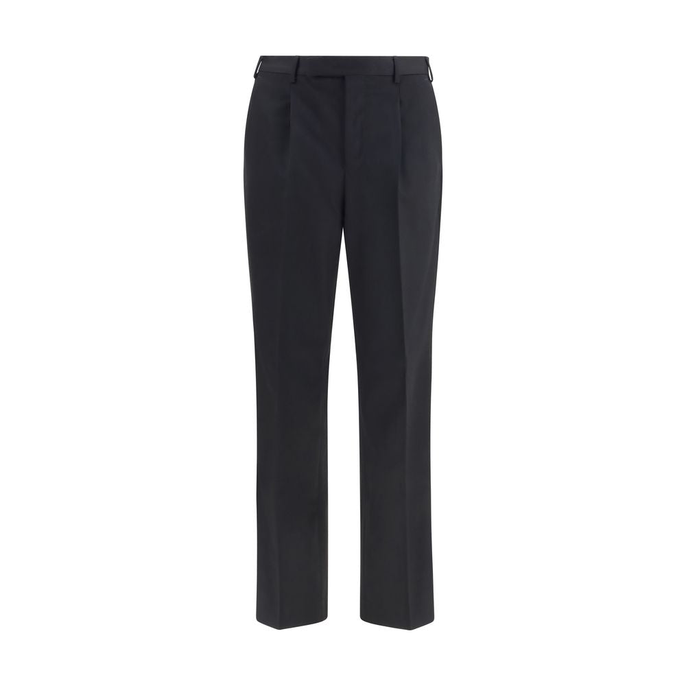 PT Torino Schwarze Wollhose Oves Aries Casual Pants
