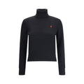 Ami Paris Schwarzer Rollkragenpullover aus Merinowolle