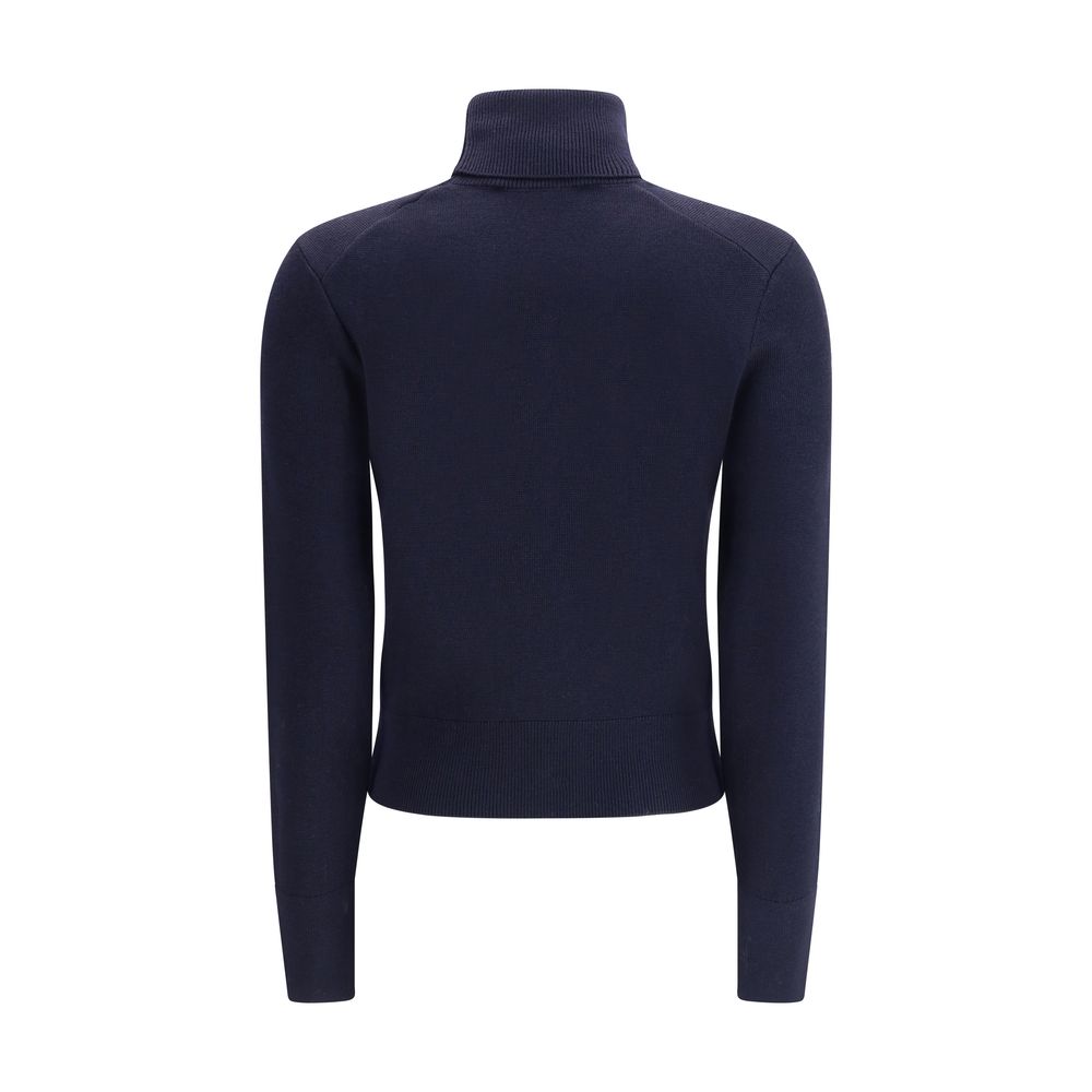 Ami Paris Blauer Rollkragenpullover aus Merinowolle