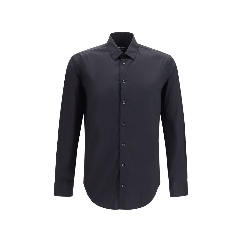 Giorgio Armani Schwarzes Baumwollhemd