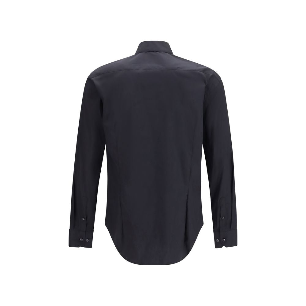 Giorgio Armani Schwarzes Baumwollhemd