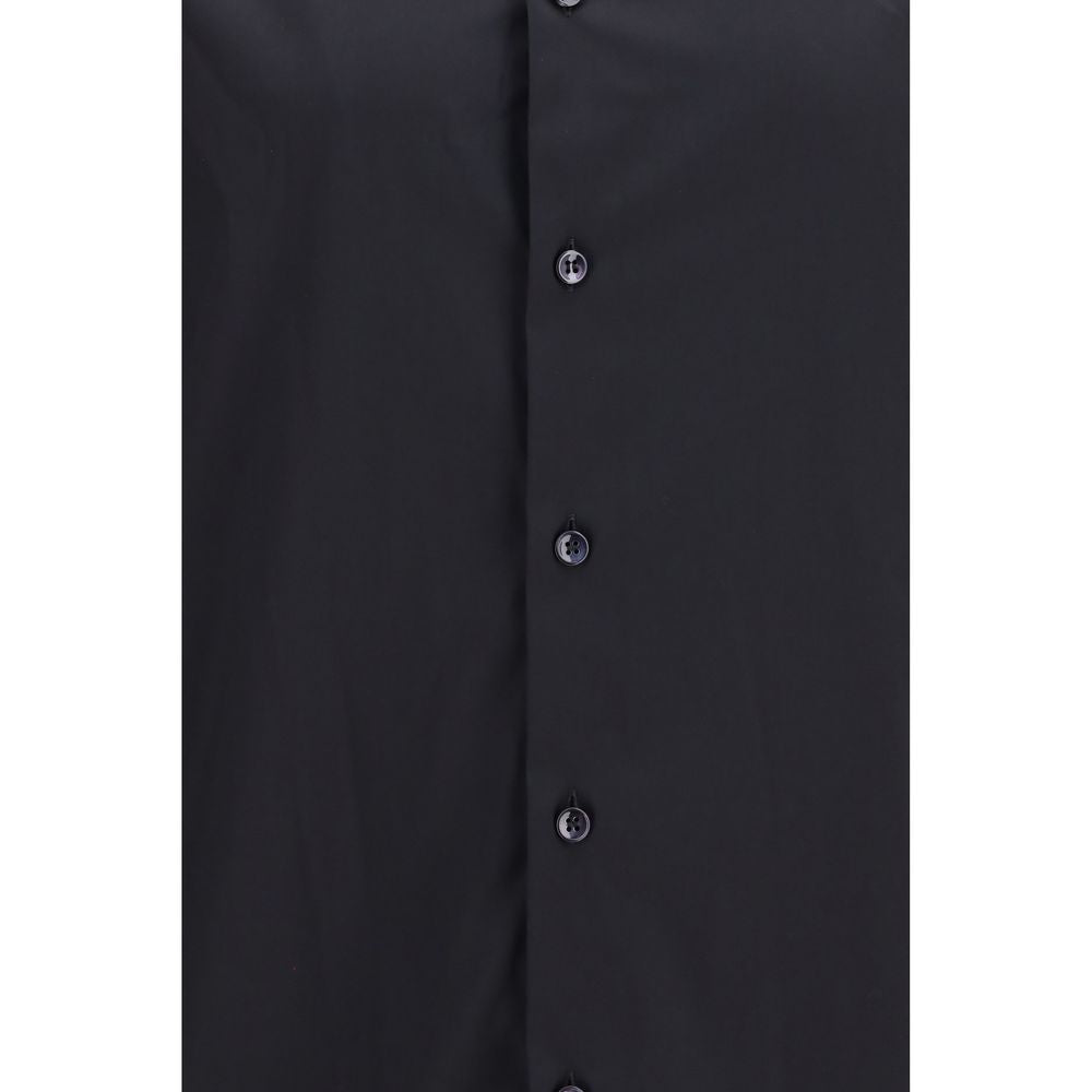 Giorgio Armani Schwarzes Baumwollhemd