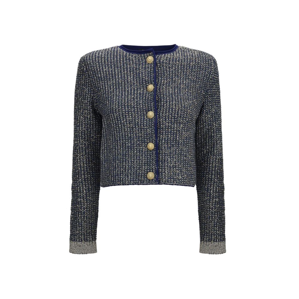 Balmain Blauer Cardigan aus Polyamid