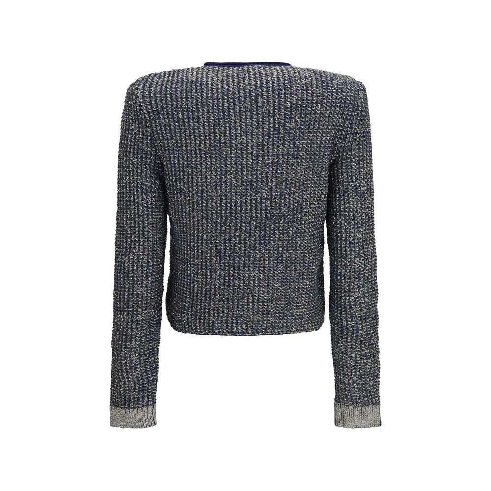 Balmain Blauer Cardigan aus Polyamid