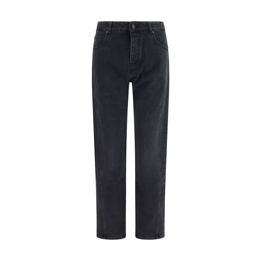 Balmain Schwarze Baumwoll-Jeans mit geradem Bein